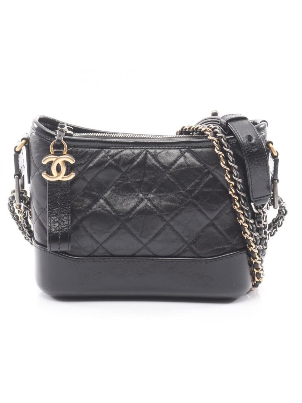 Chanel Shoulder Bag Gabriel Small Multi Black Leather Chain